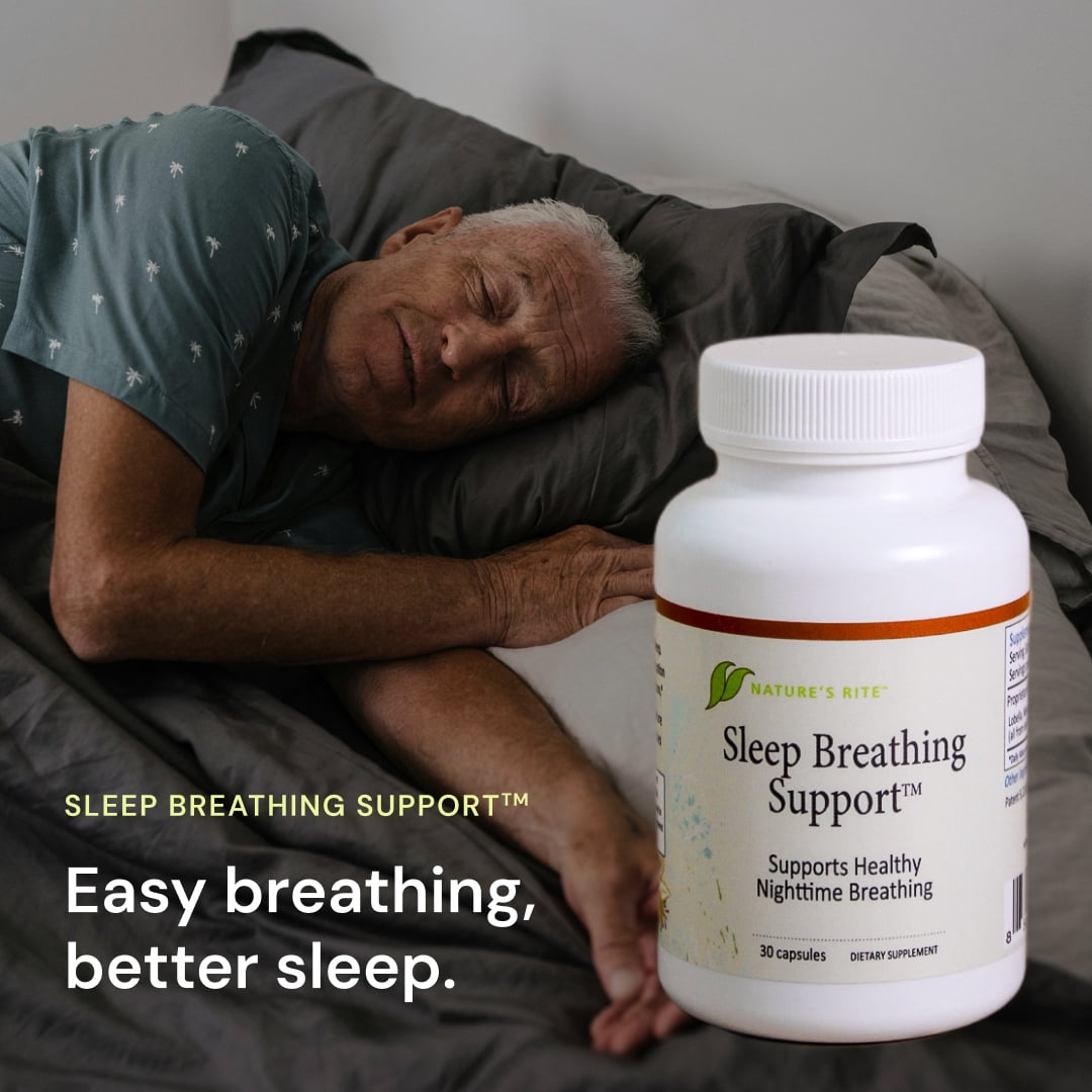 Nature's Rite Sleep Breathing Support - Cramp Bark, Chamomile, Holistic Dietary Supplement, 30 Capsules