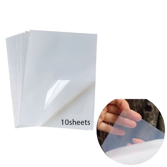CCOCC 2026 New 10 Sheets 100% Transparent Vinyl Sticker Paper Matte A4 Label Sticker for Inkjet Printer Waterproof Glossy Gold Adhesive Paper Frosted Transparent