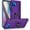 Purple, variant on Motorola One 5G Cellular Phone Case, Hybrid Hard PC Soft TPU Shockproof Protective Case, Ring Car Mount Kickstand, Black