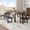 Walnut color plate + black iron frame, variant on Extendable Dining Table for 6-8, Large Kitchen Table for 6 with Metal Frame and MDF Board