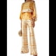 thumbnail image 1 of Conjunto de Dos Piezas Holgado de Otoño para Mujer, con Hombros Descubiertos, Estampado, Larga, Informal, para Salir, Pantalones Anchos Amarillo L, 1 of 6