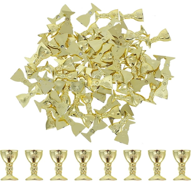 KAKOWELY 200 copas de vino retro en miniatura para decoración de bodas, copas de plástico, suministros para fiestas, copas decorativas vintage para cumpleaños.