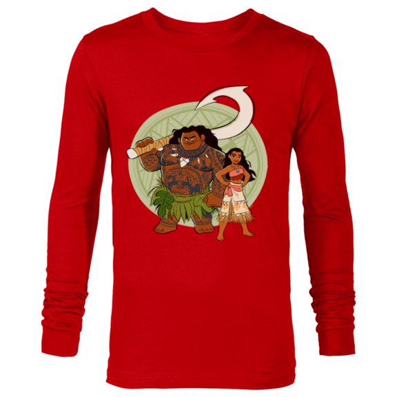 Disney Moana and Maui Best Friends Adventure Together - Long Sleeve T-Shirt for Men - Customized-New Red