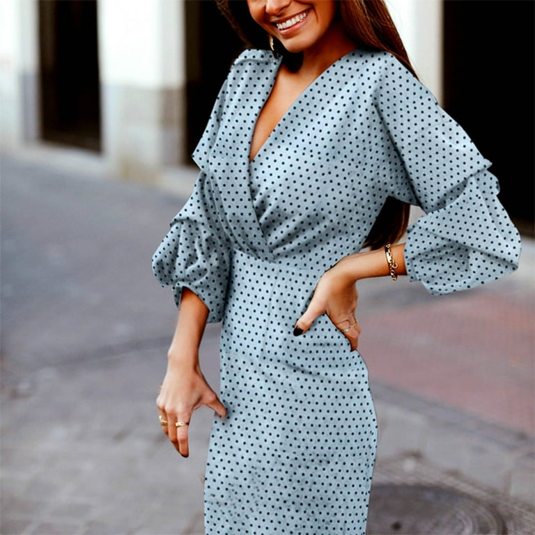 Polka dot top petite dress