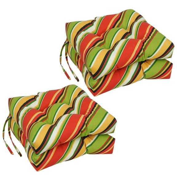 Blazing Needles 16-inch Spun Polyester Outdoor Square Tufted Chair Cushion