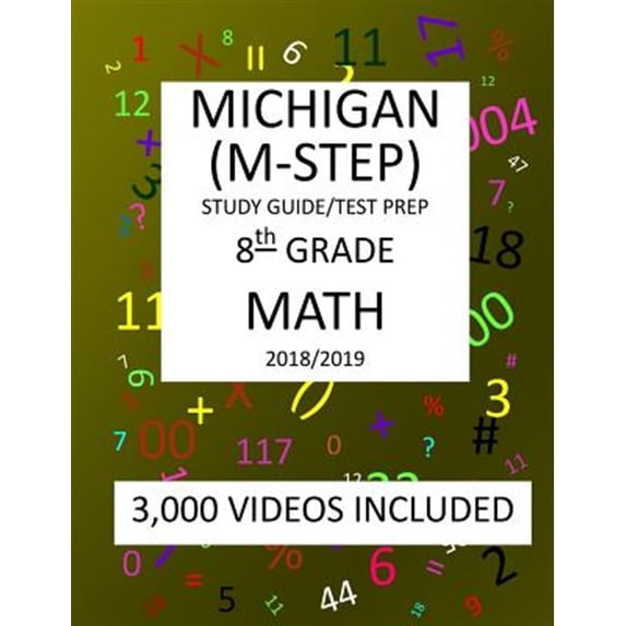 Pre-Owned 8th Grade MICHIGAN M-STEP 2019 MATH Test Prep: 8th Grade ...