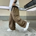 thumbnail image 5 of Teen Cargo Pants Cargo Jogger Pants High Elastic Waist with Pocket Loose Fit Boys Athletic Pants Casual Size 14-15 Years Boys Pants, 5 of 8