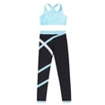 thumbnail image 3 of Manyakai Kids Girls Sport Bras Dance Gymnastics Crop Top with Athletic Leggings Set 2 Piece Gym Yoga Light Blue 10, 3 of 7