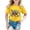 Yellow, variant on Back to School Girls top Short Sleeve Print T-Shirt Crewneck Fan Gift Tee for Kids