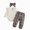 H135-White, variant on TOWED22 Baby Girls Clothes Ribbed Romper Bodysuit Pants Headband Set Fall Winter Outfits 3 Piece,0-3 M
