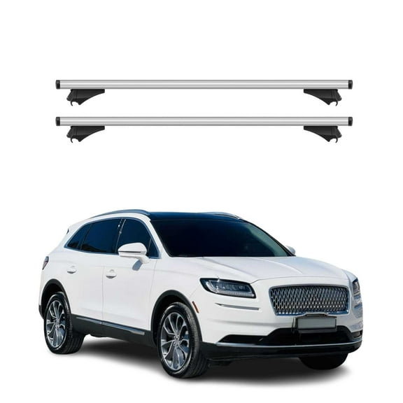 OMAC Cross Bars Roof Racks Aluminium for Lincoln Nautilus 2019-2023 Grey 2 Pcs Anti-Theft for Travel Kayak Canoe Surf Ski Snowboard Camping