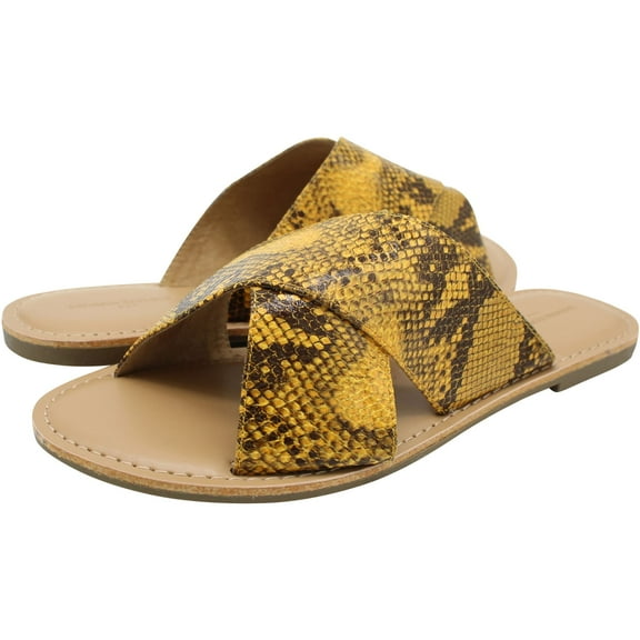 Banana Republic Womens Snake Print Sandals, Yellow, 8