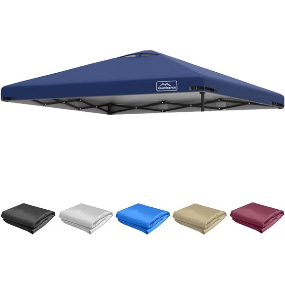 KAMPKEEPER 10x10 Pop Up Canopy Tent Top Replacement Cover Roof with Air Vent, Polyester UV 30 Waterproof for Outdoor Garden Patio Pavilion Sun Shade(Top Only) (Navy Blue)