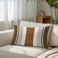 thumbnail image 3 of Modern Brown Queen Size Pillow Cover, Pillowcase Protectors with Zipper, Breathable Decorative Throw Pillow Case Cover, Boho Contemporary Geometric Striped Pillow Shams for Couch Sofa 20x30Inch, 3 of 8