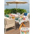 thumbnail image 5 of Outdoor Tablecloth with Umbrella Hole for Patio/Picnic/Party/Camping, Spring Botanical Waterproof Table Cloth Rectangle Table Cover Washable, Watercolor Flower Vises Floral Beige (60"x 84"), 5 of 9