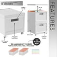 thumbnail image 3 of Miekor Furniture Set of 2 Collapsible Stackable Rolling File Boxes with Lids and 10 Hanging Files, Portable Plastic Storage Organizer or File Cabinet with wheels for Home or Office 39539, 3 of 12