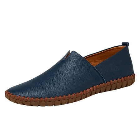XDDST Mens Comfortable Dress Shoes Men s Slip On Loafers Fashion Breathable Flat Loafers Comfortable Slip Soft Sole Walking Driving Shoes