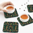 thumbnail image 7 of Pofeuu Hawaiian Tribal Mask Print Leather Coasters Set of 6, Round Cups Mugs Mat Pad for Home Kitchen Heat Resistant Drink Coasters,Square, 7 of 7