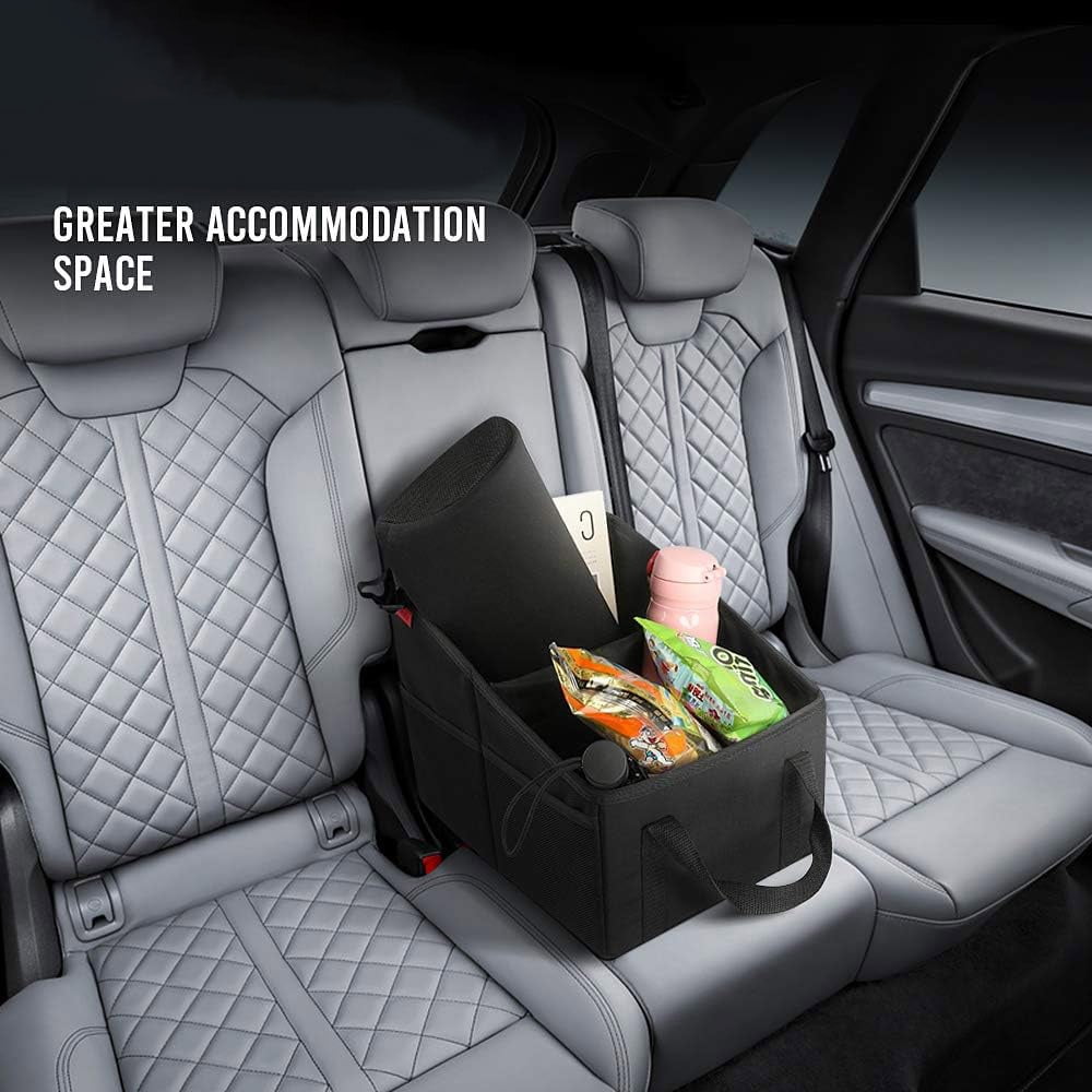 Car Organizer - Automotive Organizer for Front And Back Seat or Floor, Car Caddy Organizer with Divide, Handles and Multiple Mesh Pockets