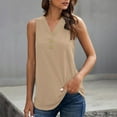 thumbnail image 2 of Womens Sleeveless Ribbed Tank Tops Button up V Neck Plain Loose Fit Blouses Summer Casual Comfy T Shirts Tank Vest, 2 of 7