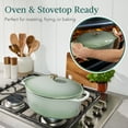 thumbnail image 5 of Best Choice Products Oval 7.5 Quart Cast-Iron Dutch Oven, Heavy-Duty w/ Enamel, Side Handles - Sage Green, 5 of 8