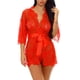 thumbnail image 3 of Mujeres Kimono Camisón Lencería de encaje Bata Sexy Malla de dormir, XXL, Rojo Scienceny XX000064-25, 3 of 7