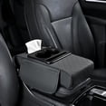 thumbnail image 1 of 5-in-1 Multifunctional PU Leather Car Armrest Box Mat, Center Console Organizer with Cup Holder, Phone & Tissue Slots, Waterproof Elastic Pad for Most Vehicles, 1 of 8