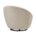 thumbnail image 4 of Bella Beige Swivel Accent Chair Rounded Back Channel Upholstery, 4 of 7