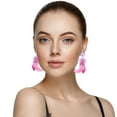 thumbnail image 4 of Ribbon Acrylic Earrings, Cancer Awareness Edition, Lightweight, Hypoallergenic, Ideal Gift for Women, 4 of 5