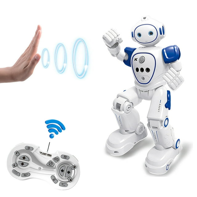 RC Robot Toy, Remote Control Robot Gesture Sensing Dancing Programmable Smart Robot For Kids Age 3 4 5 6 7 8 12 Year Old Girls Xmas Gifts Present, Blue