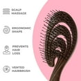 thumbnail image 3 of Ninabella Detangler Hair Brush for Women, Men & Kids – Wave Hairbrush for Straight, Curly & Wet Hair, No-Pull Styling – Brown, Recycled Material, 3 of 7