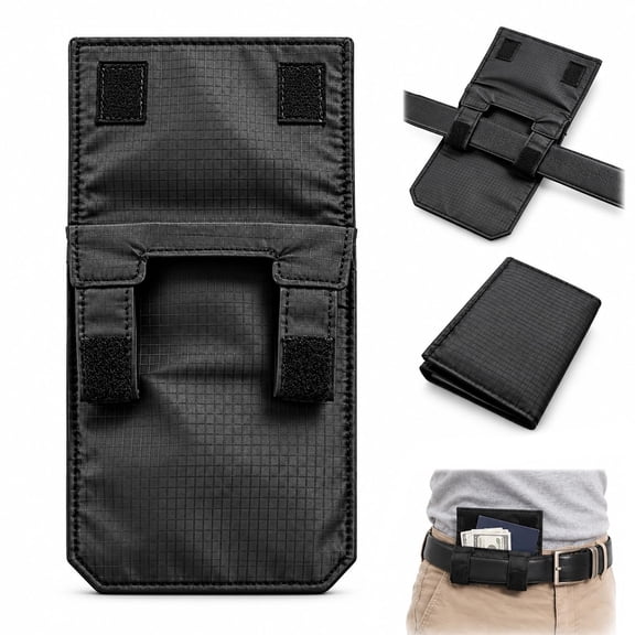 Hidden Pocket Travel Wallet, 3-in-1 Foldable Under Clothing Money Holder for Passport Cash Cards