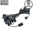 thumbnail image 2 of Novelty Lights 25 Feet C9/E17 Intermediate Base Christmas Stringer, Vintage Holiday Hanging Light String, 12" Spacing, SPT-1 20 Gauge Black Wire, 2 of 4