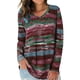 thumbnail image 5 of Qarigey Camiseta de mujer Otoño Impreso Cuello en V Top Top Blusa informal de manga larga Prendas para la parte del cuerpo Vino rojo XXL, 5 of 5