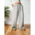 thumbnail image 4 of Deago Women's Fleece Lined Sweatpants Wide Leg Thermal Winter Warm Drawstring Baggy Sweat Pants with Pockets (Light Gray, XL), 4 of 9