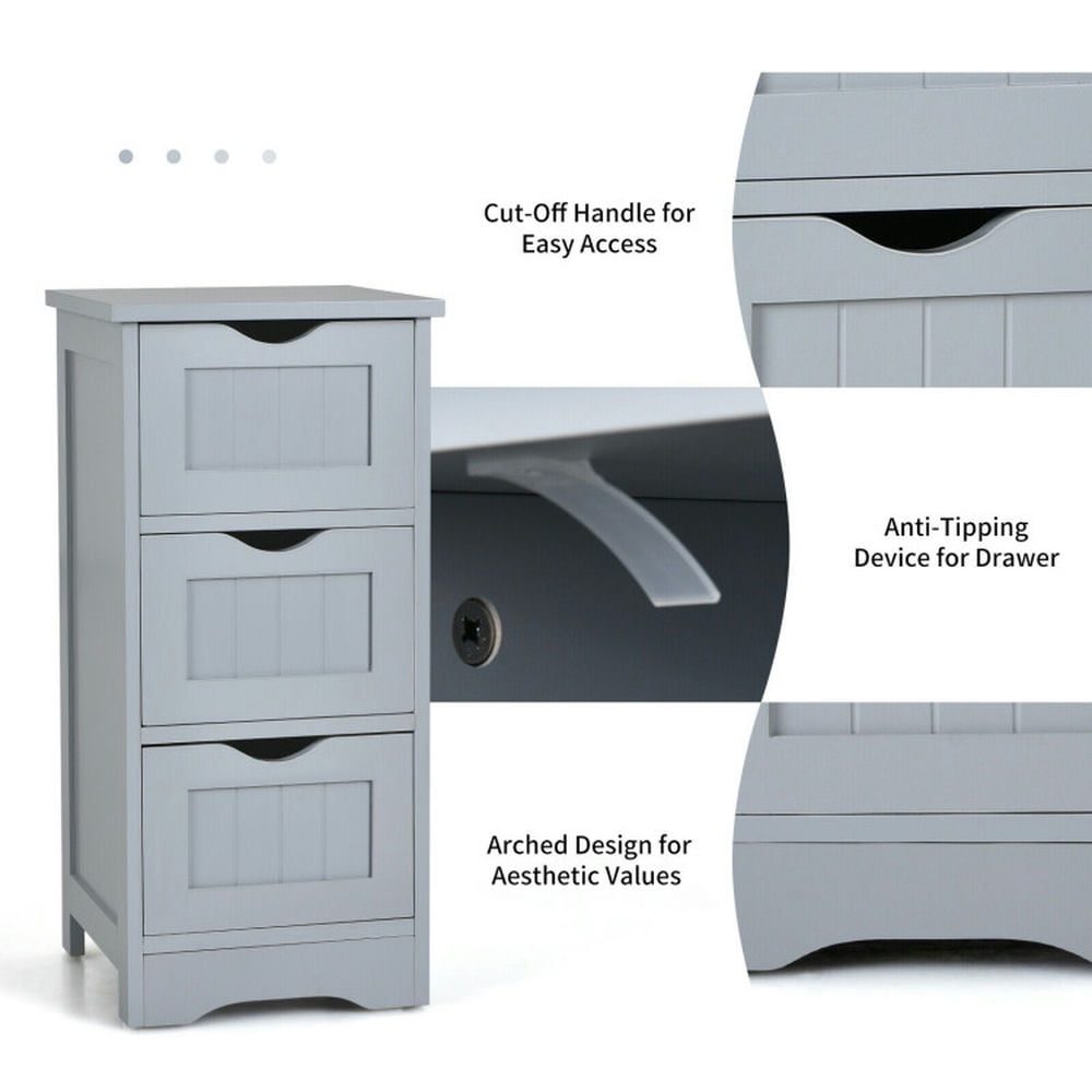 Finihen Bathroom Storage Cabinet, Bathroom Floor Cabinet, Bathroom Floor Freestanding Storage Organizer with 3 Drawers, for Bathroom, Living Room, Bedroom, Kitchen, Gray Finihen Bathroom Storage Cabinet, Bathroom Floor Cabinet, Bathroom Floor Freestanding Storage Organizer with 3 Drawers, for Bathroom, Living Room, Bedroom, Kitchen, Gray
