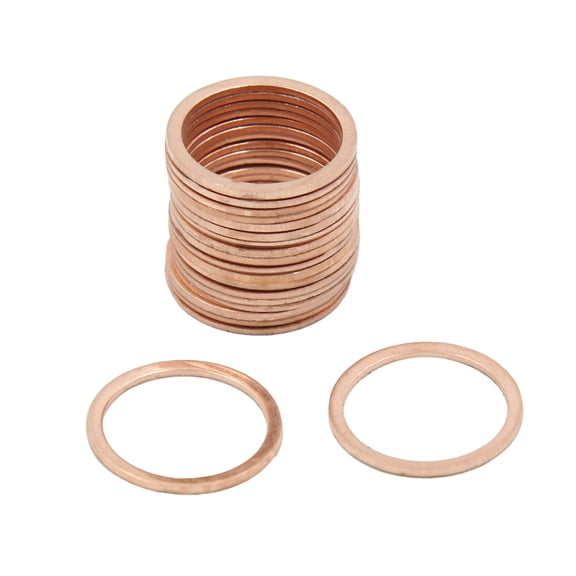 17mm Inner Dia Copper Washers Car Engine Sealing Gaskets Plate Rings 20pcs