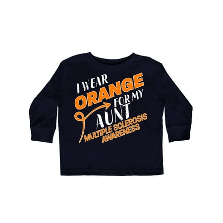 

Inktastic I Wear Orange for my Aunt- Multiple Sclerosis awareness Gift Toddler Boy or Toddler Girl Long Sleeve T-Shirt