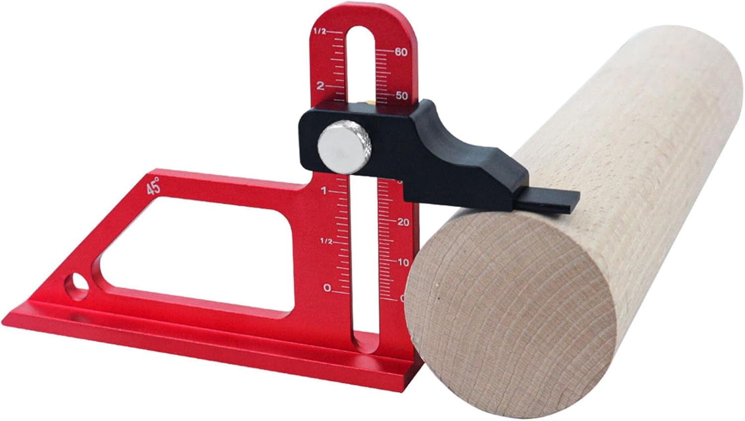CATPAN Woodworking Height Gauge, 0 to 60mm 45° Tablesaw Depth Measuring Ruler, Woodworking Setting Gauge Depth Gauge for Router Table Drill, Table Saw