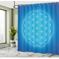 thumbnail image 5 of Ambesonne Blue Shower Curtain, Flower of Life Grid, 69"Wx84"L, Blue White, 5 of 5