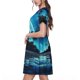 thumbnail image 2 of Disketp Hawaiian Beach Pirate Moon para Vestido de Manga Corta para Mujeres, Vestidos de Verano para Mujeres, Casual y Holgado para la Playa, 2 of 6