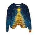 thumbnail image 6 of Ounisa Womens Crewneck Long Sleeve Sweatshirt Fall Winter Fashion Pullover Tops Casual Christmas Tree Lights Santa Claus Gifts Graphic Sweater Clothes Cute Trendy Work Outfits 2025, 6 of 6