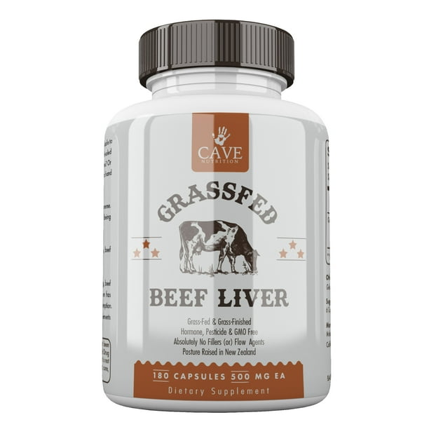 Grass Fed Desiccated Beef Liver Capsules (180 Pills, 600mg Each ...