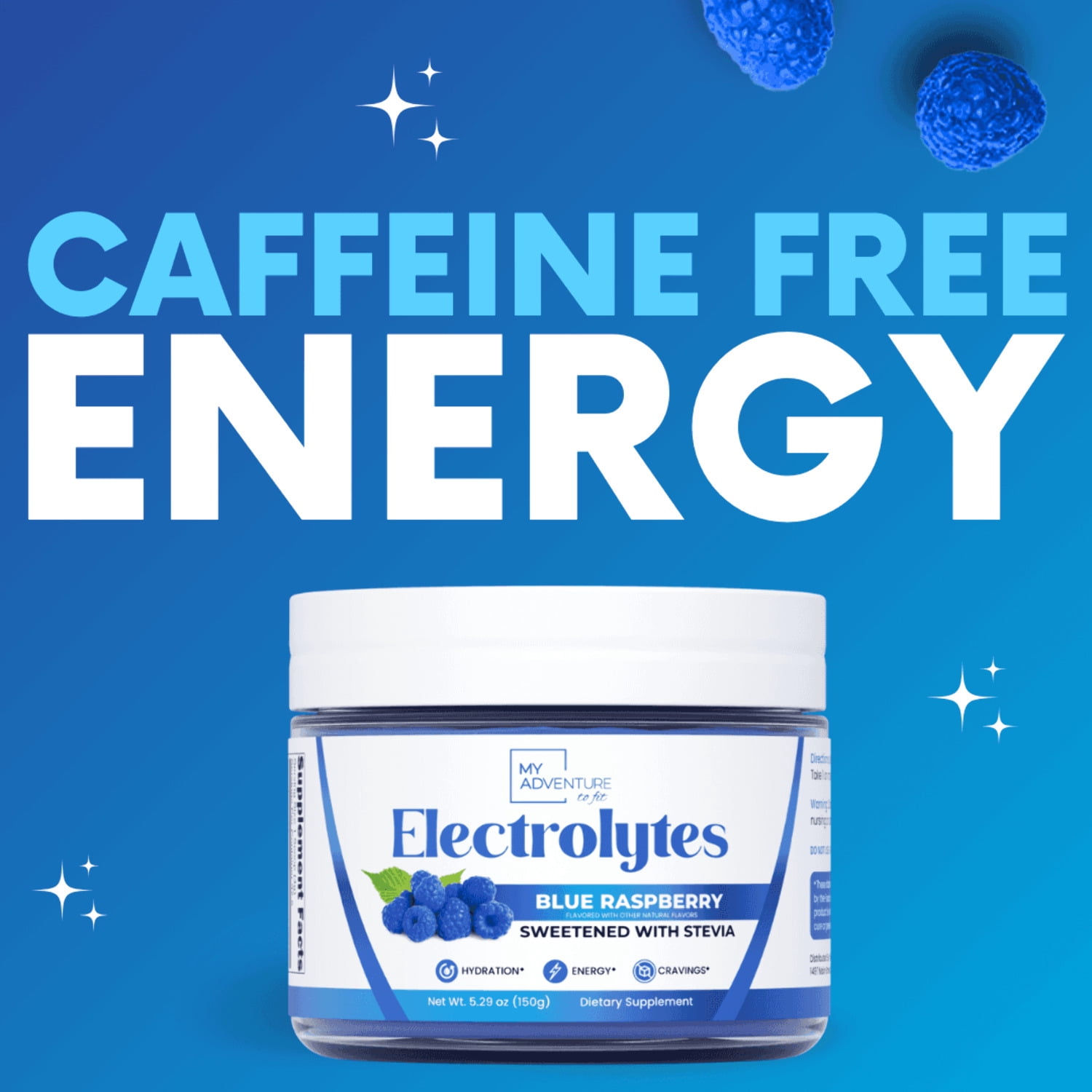 Blue Raspberry Electrolytes – 37 Servings | Zero Sugar Hydration