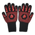 thumbnail image 4 of Guantes para barbacoa, guantes para horno resistentes al calor hasta 800 ℃ / 1472 ℉ para cocina, parrilla, horneado, microondas (1 par) (rojo), 4 of 5
