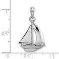 thumbnail image 2 of 15.4mm 10k White Gold Polished 3-d Sailboat Charm Pendant Necklace for Women - 1.4 Grams, 2 of 2