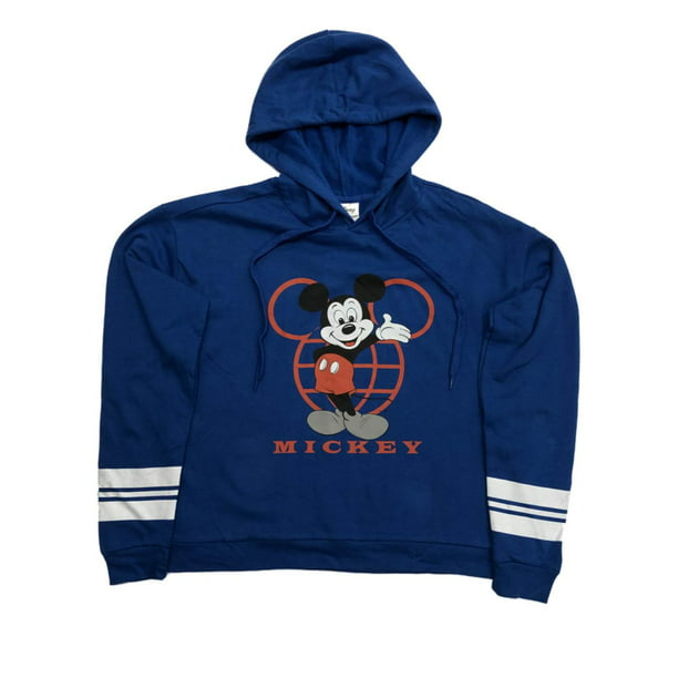 Disney - Disney Womens Blue Mickey Mouse Hoodie Sweatshirt - Walmart ...