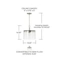 thumbnail image 3 of Capital Lighting 246812BN Mason 13" Wide Semi-Flush Ceiling Fixture / Pendant - Nickel, 3 of 7