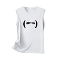 thumbnail image 4 of Plus Size Tank Tops for Women under $10 Round-Neck Sleeveless Baseball Loose Printed Pullover Tops White S, 4 of 4