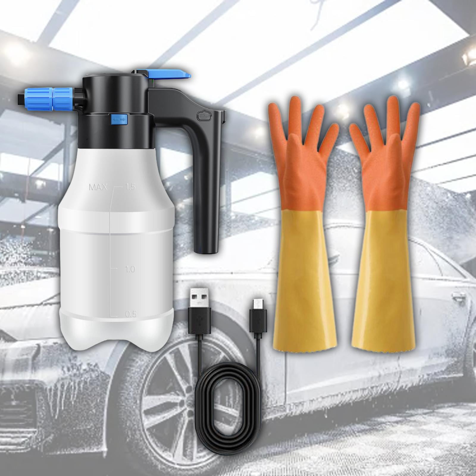 Miulika 1.5L Electric Foam Sprayer Electric Pressure Washer Pressure Foam Sprayer Multifunctional Home Cleaning Car Detailing Washing With Long Glove
